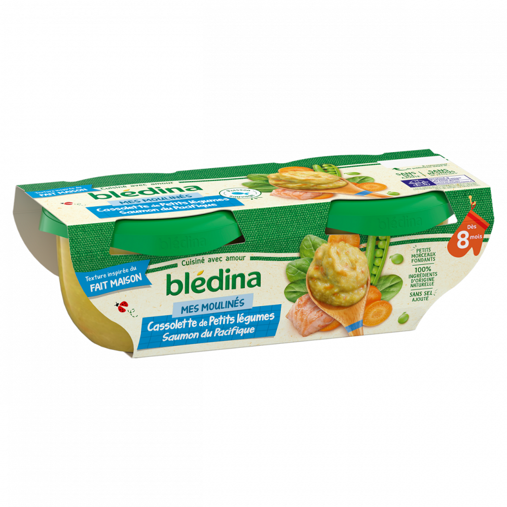 BLEDINA Bol Légumes Saumon 2 x 200 g - épicerie les 3 gourmets bébés