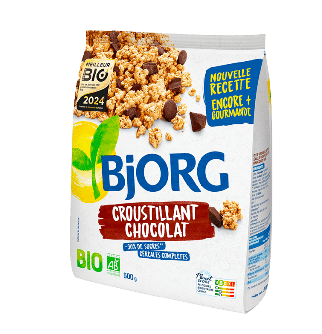 BJORG Croustillant Chocolat 500 g - épicerie les 3 gourmets biscottes-tartinades-de-pain-grille-cereales-et-barres-de-cereales