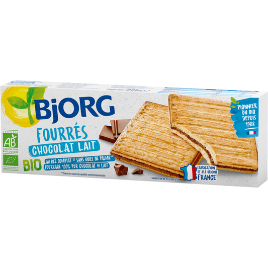 BJORG Fourré Chocolat Lait 225 g - épicerie les 3 gourmets biscuits-et-gateaux