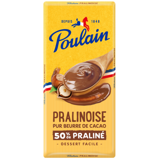 Poulain Dessert Praliné Tablette 180g - épicerie les 3 gourmets Chocolat
