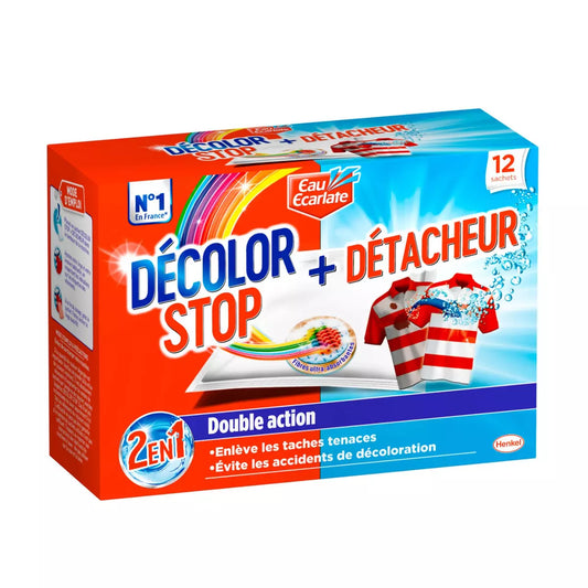 Décolor Stop + Detacheur 12 Lingettes 2 en 1 - épicerie les 3 gourmets Entretien & maison