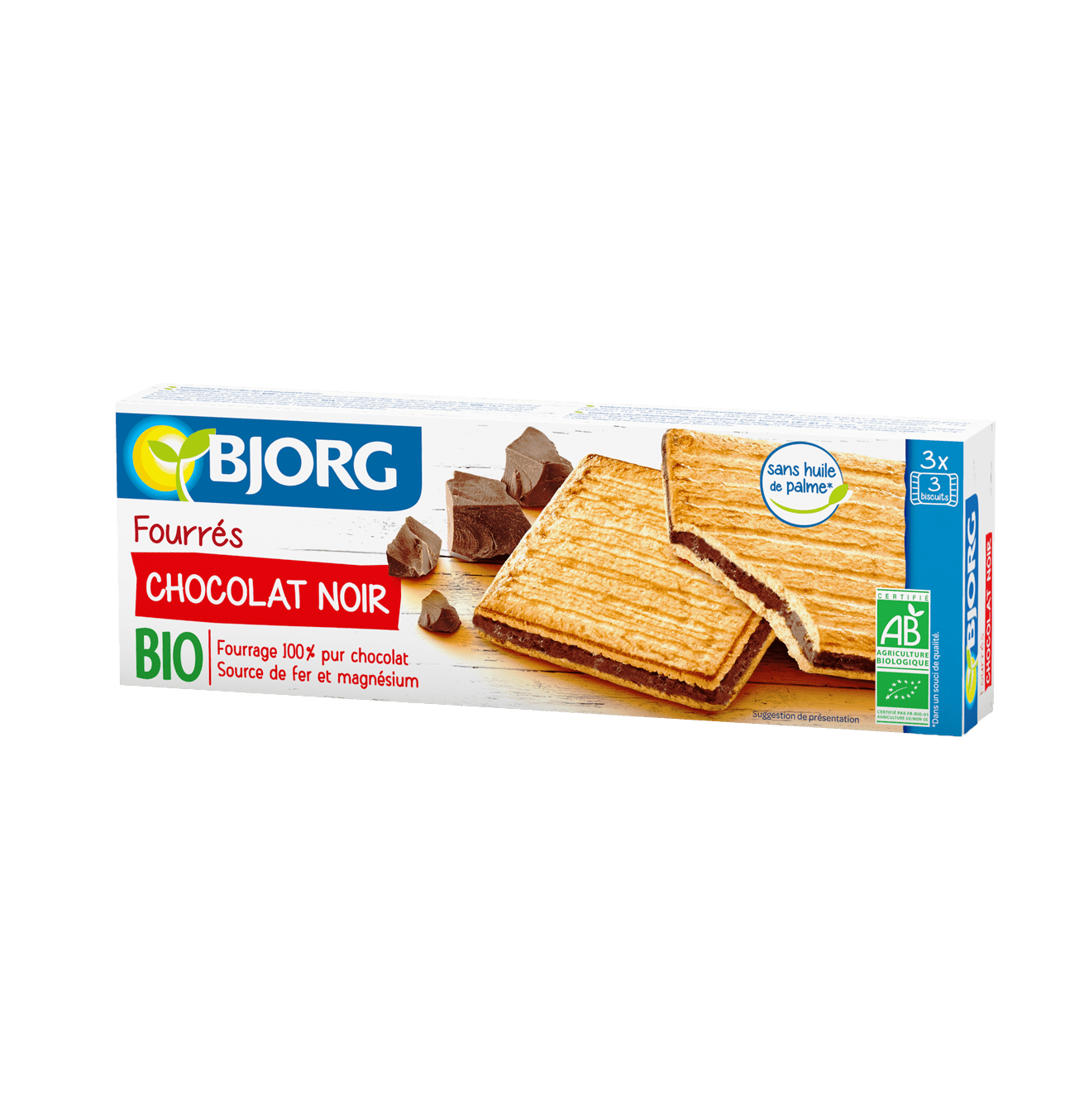 BJORG Fourré Chocolat Noir 225 g - épicerie les 3 gourmets biscuits-et-gateaux