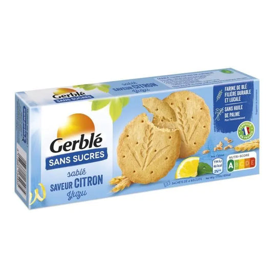 GERBLE Biscuit Citron Sans Sucres 132 g - épicerie les 3 gourmets biscuits-et-gateaux