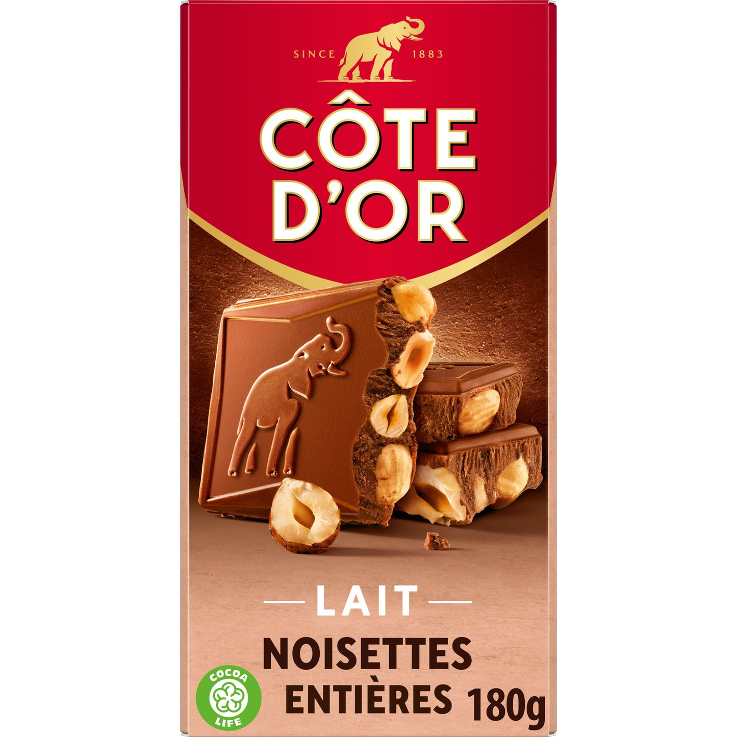 Côte d'Or Bloc Lait Noisettes Entières 180g