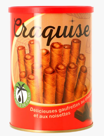CRAQUISE Gaufrettes fourrées à la crème au chocolat et aux noisettes 400g
