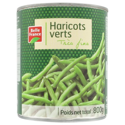 Haricots verts très fins Belle France 800g boîte 4/4