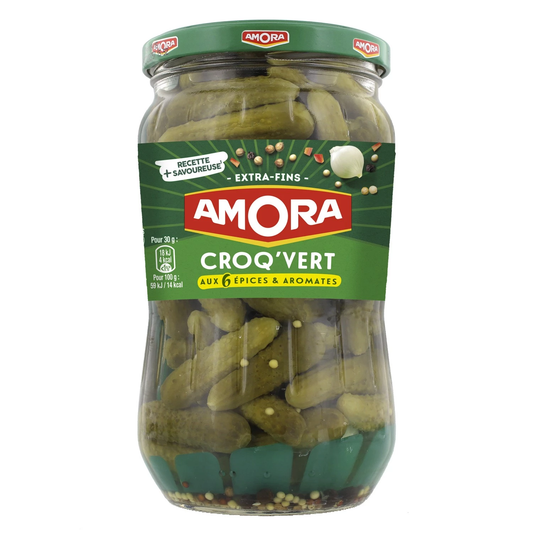 Amora Croq'Vert Cornichons Extra-Fins Bocal 370g