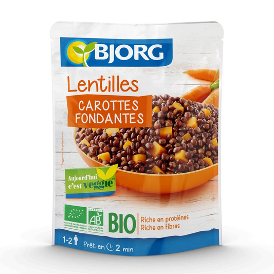 BJOR Plat cuisine lentilles carottes 250g bio
