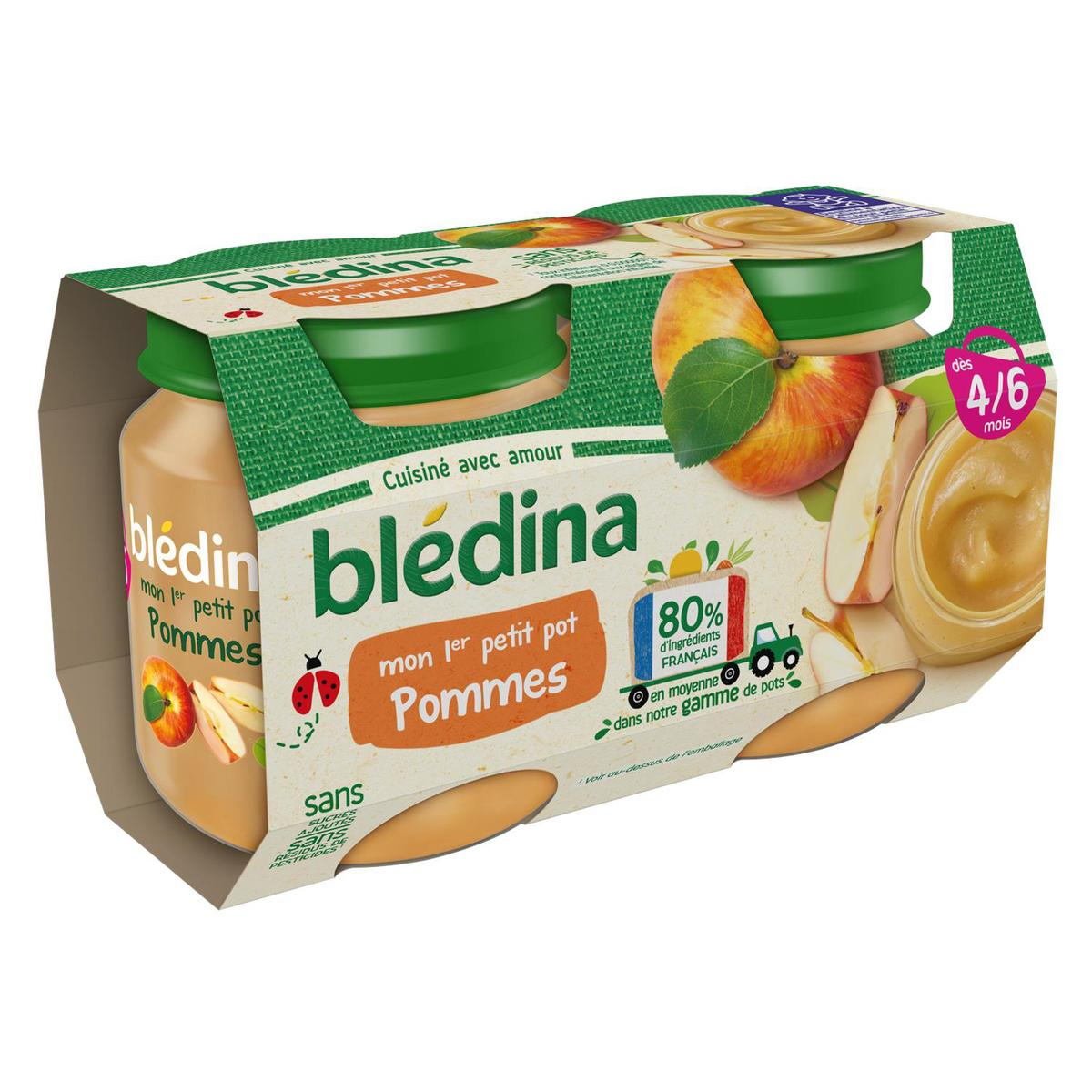 BLEDINA POTS DE FRUITS Mon 1er Petit Pot Pommes 2x130g Dès 4/6 mois