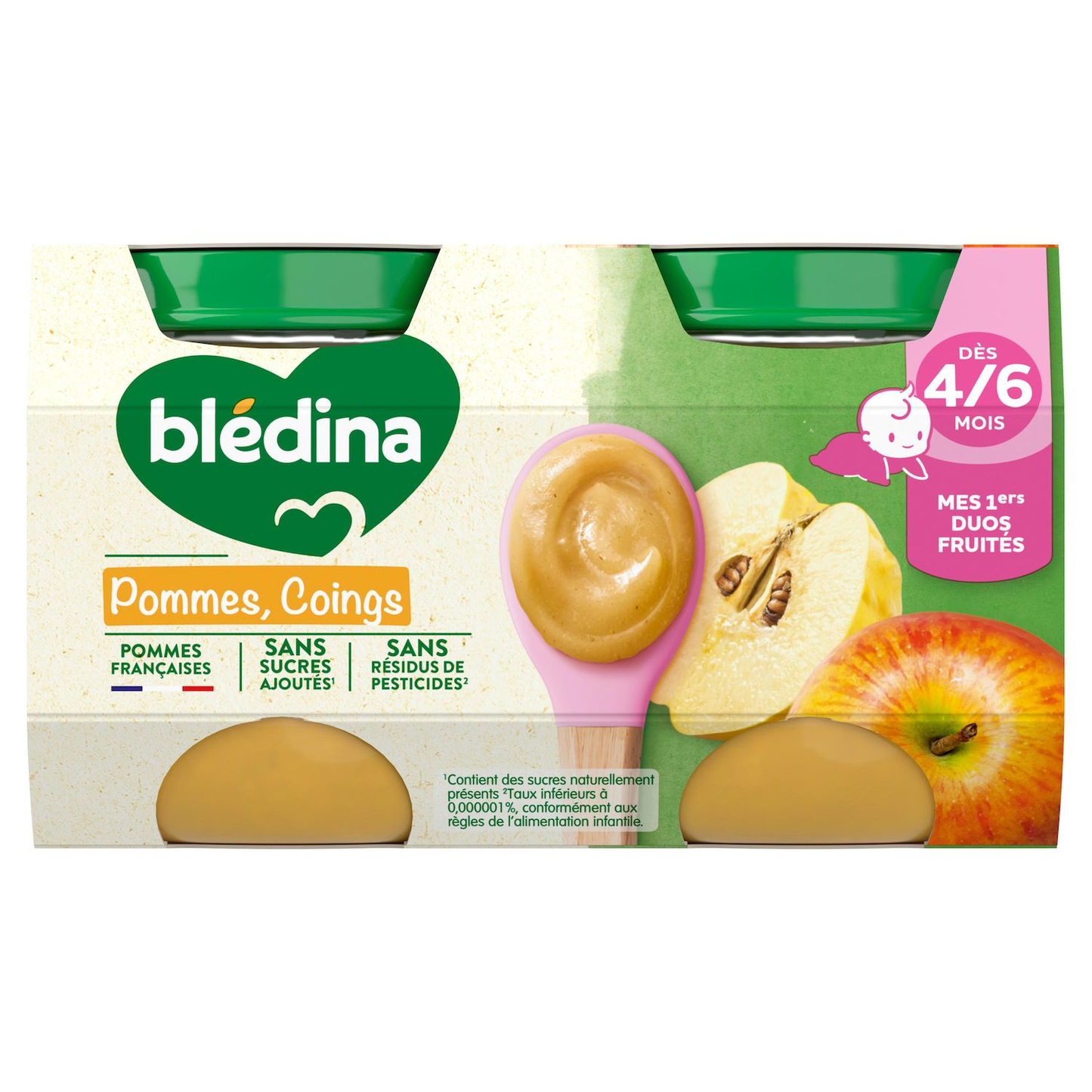 BLEDINA Petit pot pommes et coing dès 4 à 6 mois 4x130g