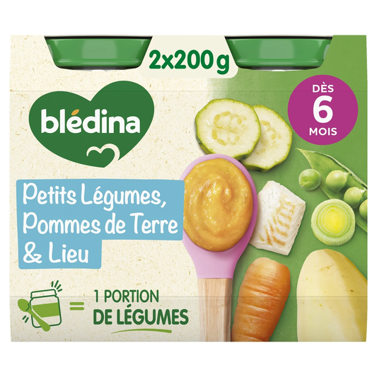 BLEDINA POTS Petits légumes Pommes de terre Lieu 2x200g dès 6 mois