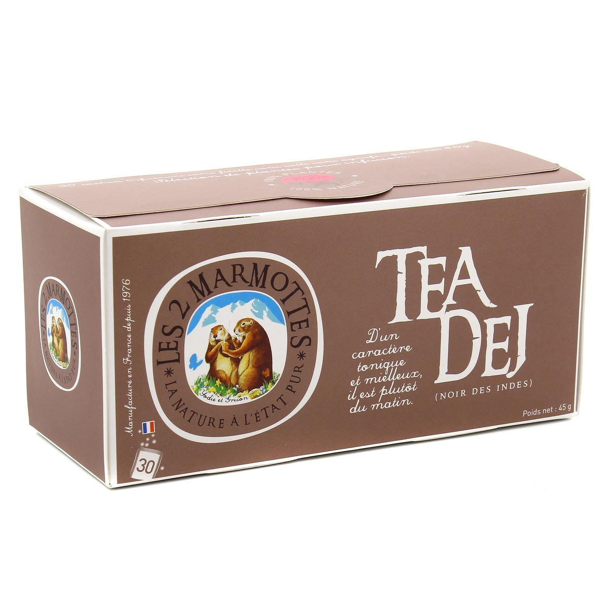 Les 2 Marmottes Thé Noir Assam Dej 30 sachets