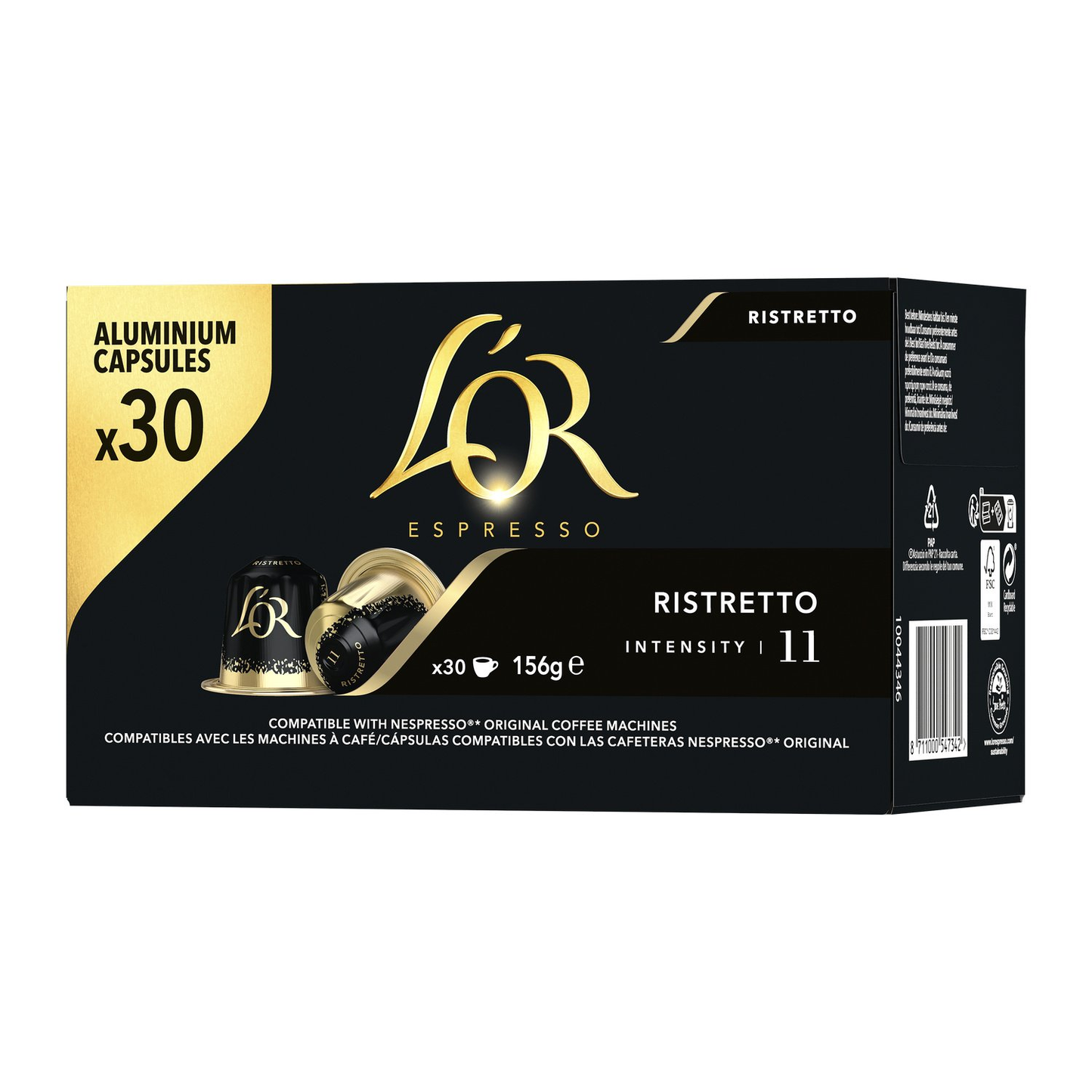 L'OR Café Capsules Ristretto Intensité 11 Compatibles Nespresso® x30