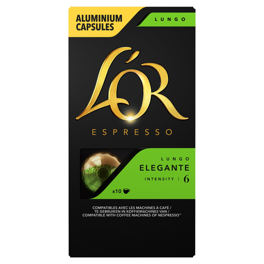 L'OR Café Capsules Lungo Intensité 6 Compatible Nespresso X10