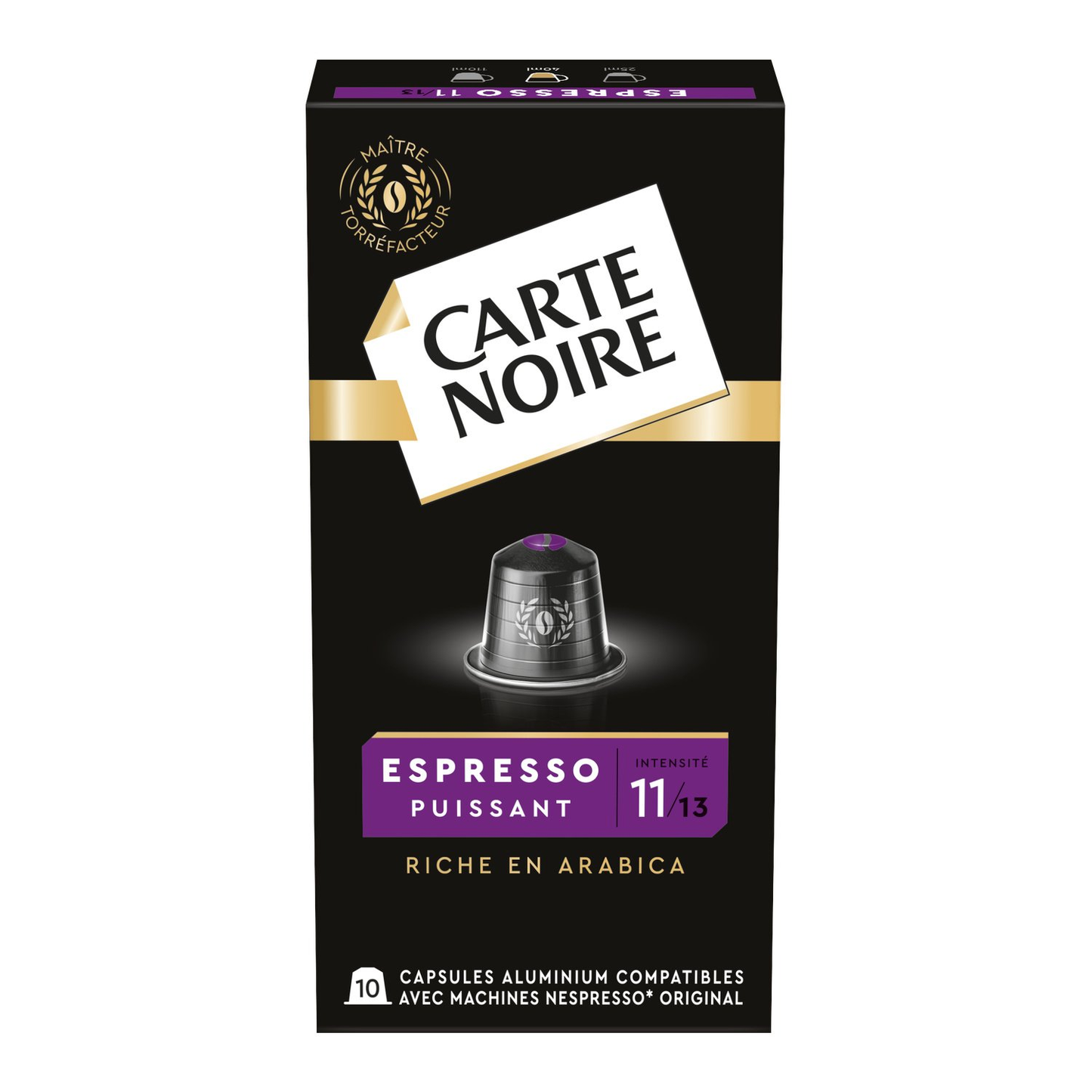 CARTE NOIRE Café Capsules Espresso Intensité 11 Compatible Nespresso X10