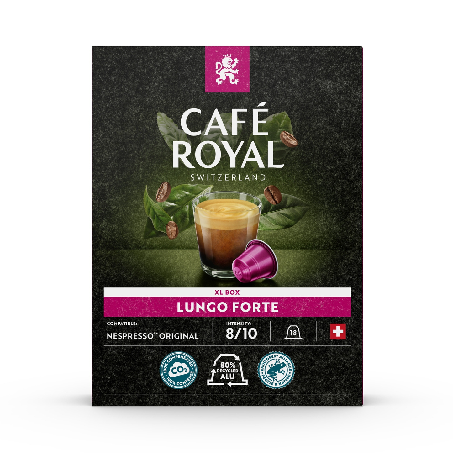 CAFE ROYAL Capsules de café Lungo Forte Intensité 8 Compatibles Nespresso x18