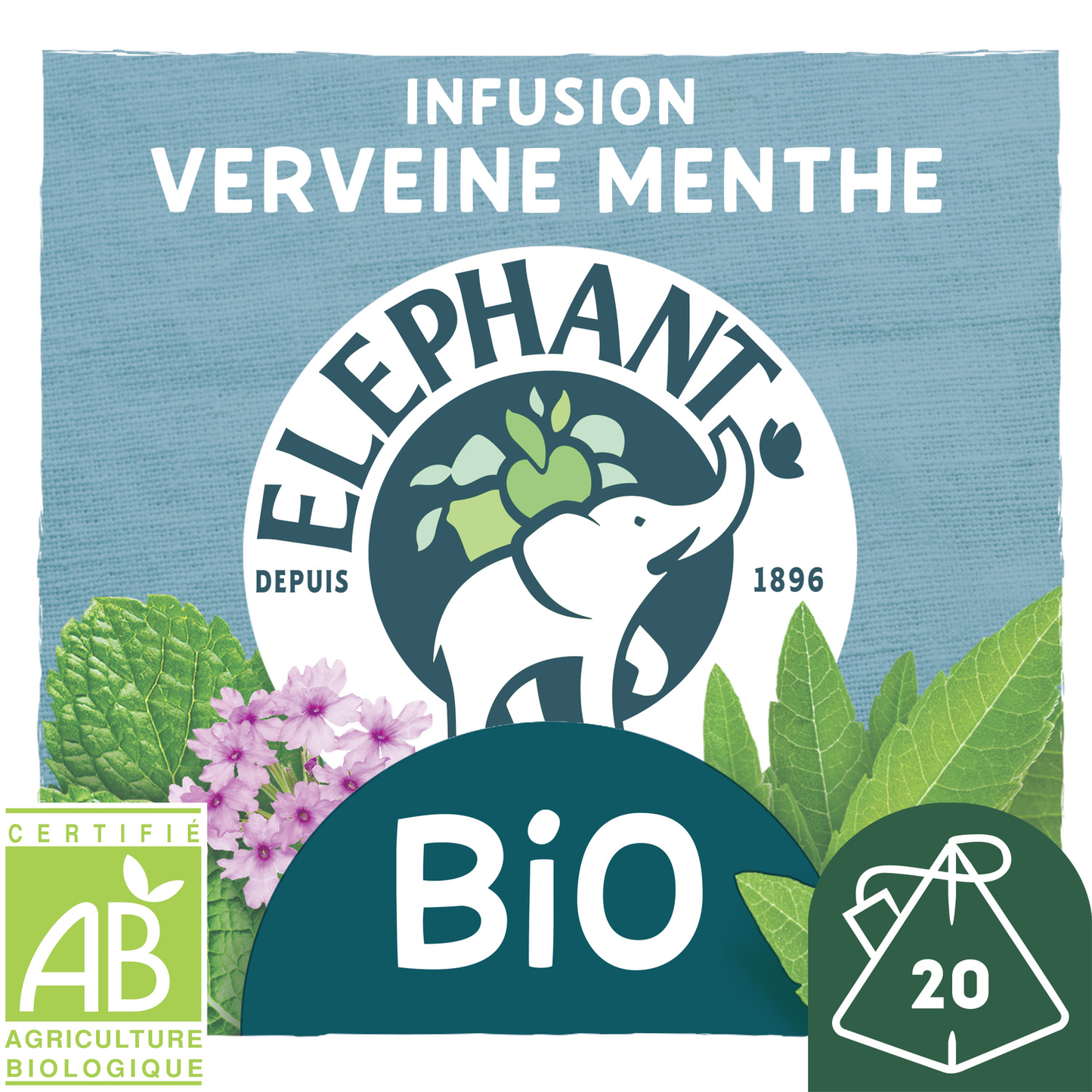 ELEPHANT Infusion menthe verveine bio x20