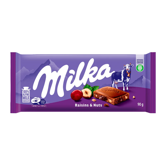 Milka Raisins et Noix Chocolats 90g