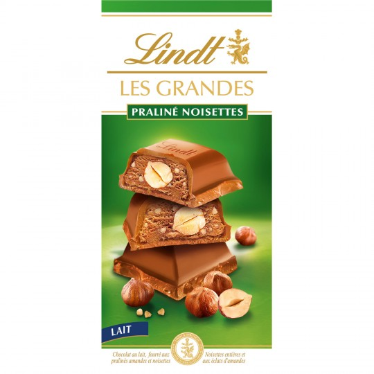 Lindt Chocolat au Lait Les Grandes Pralinés Noisettes 225g