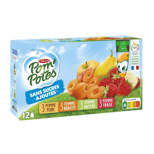 POM'POTES Compotes Gourdes Multi variétés 12x90g