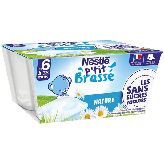 NESTLE P'TIT BRASSE Nature Sans Sucres Ajoutés 4x90g