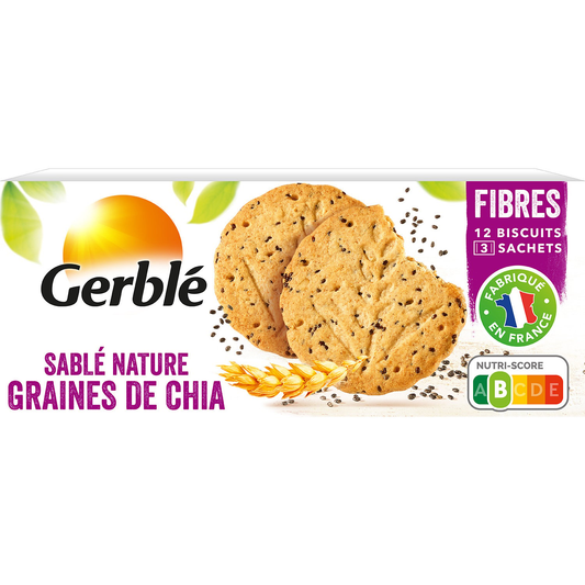 GERBLE Biscuit sablé graines de chia 132g