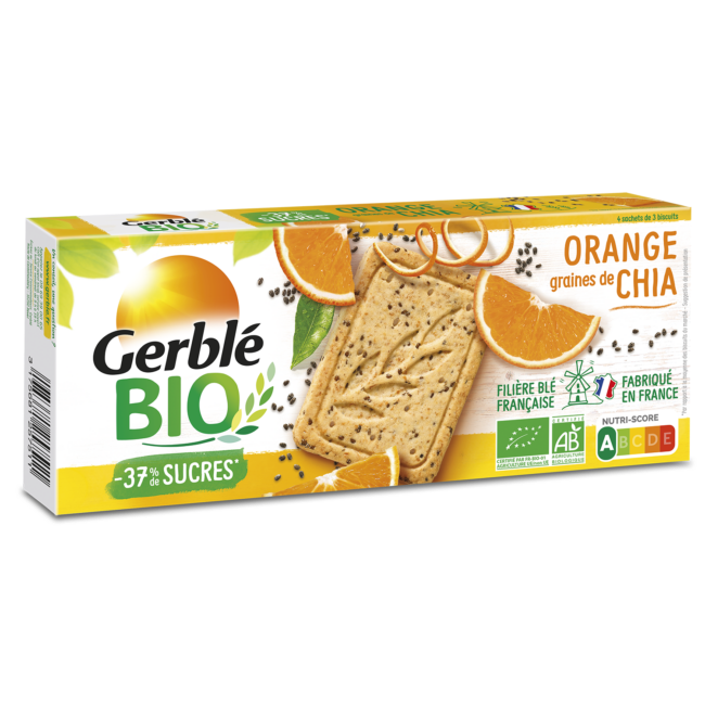 GERBLE BIO Céréale BIO A l'Orange et Graine de Chia 132g