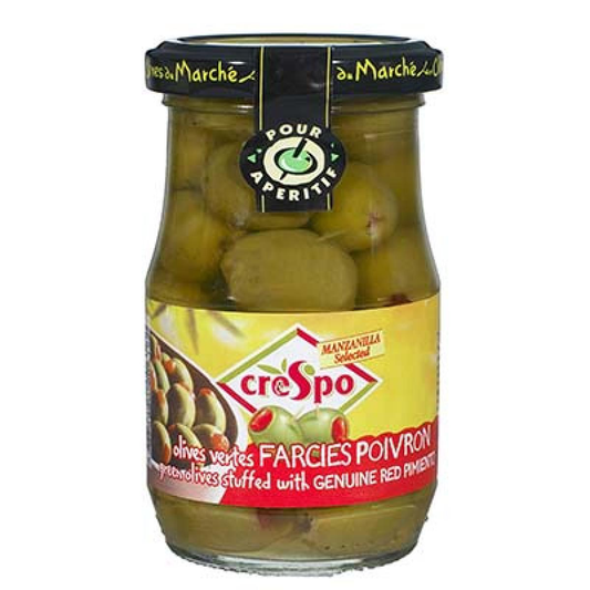 Crespo Olives Vertes à la farce de poivron 198g