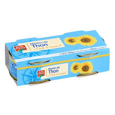 MIETTES THON huile tournesol Belle France MSC 2x80g