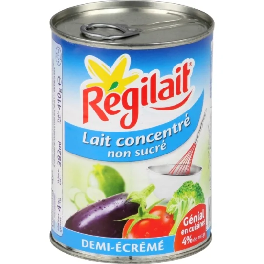 Lait Concentré Non Sucré Demi-Écrémé REGILAIT 410g