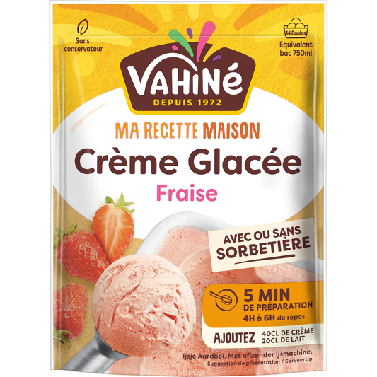 Préparation Crème Glacée Fraise VAHINE 200g