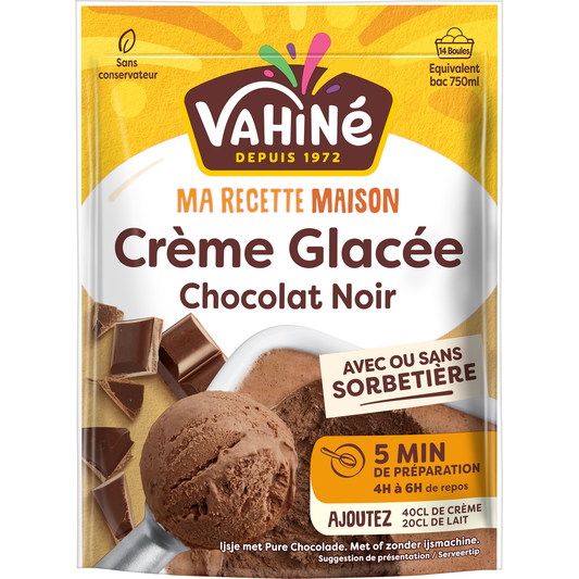Préparation Crème Glacée Chocolat noir VAHINE 200g