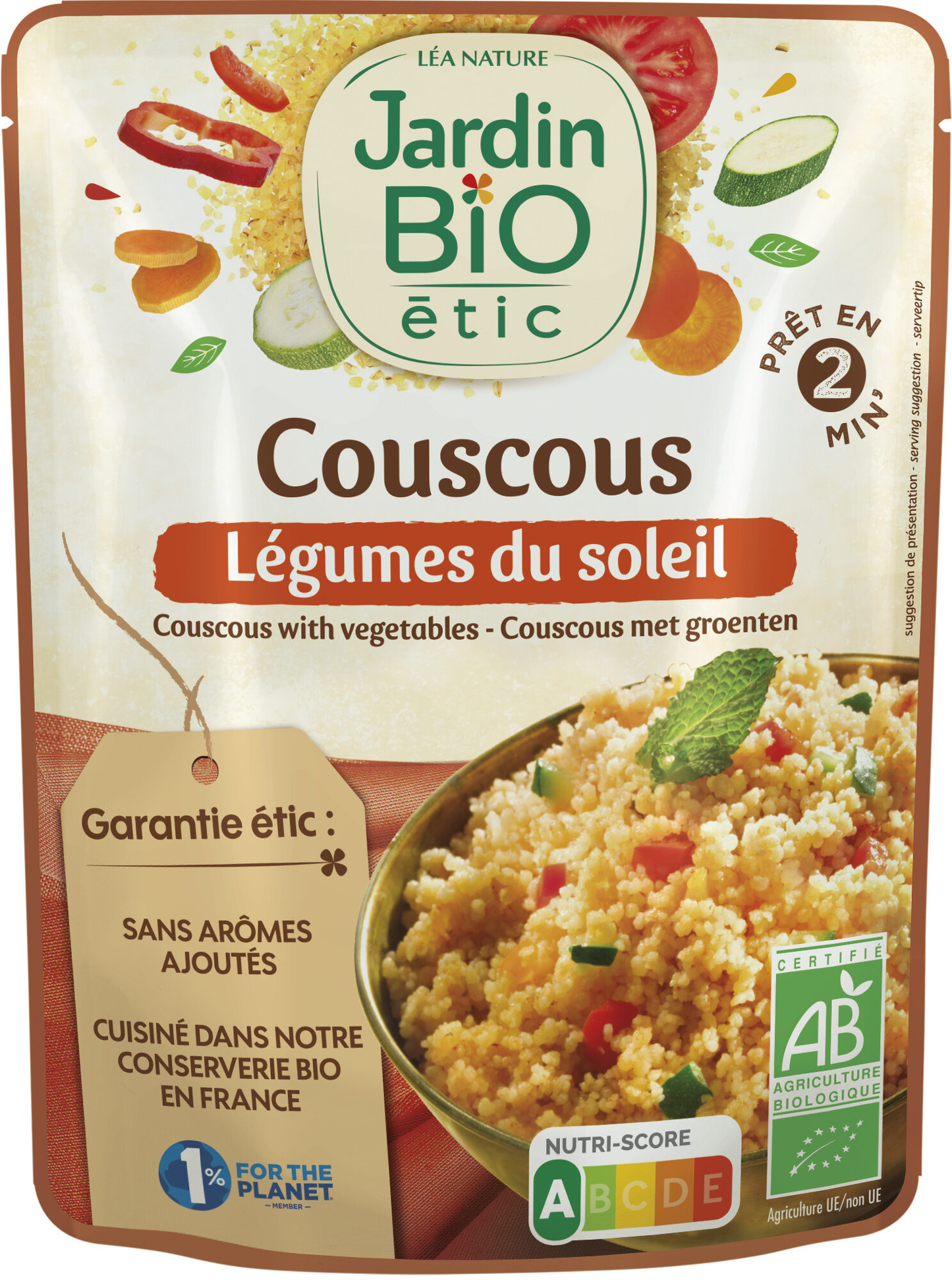 Couscous légumes du soleil Jardin bio 220 g