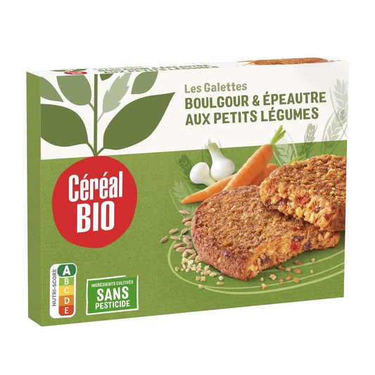 Céréal Bio Galettes Végétales Epeautre Boulgour Petits Légumes Vegan 200g