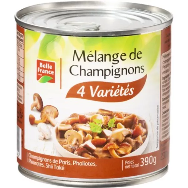 Mélange de champignons 4 variétés Belle France 390 g