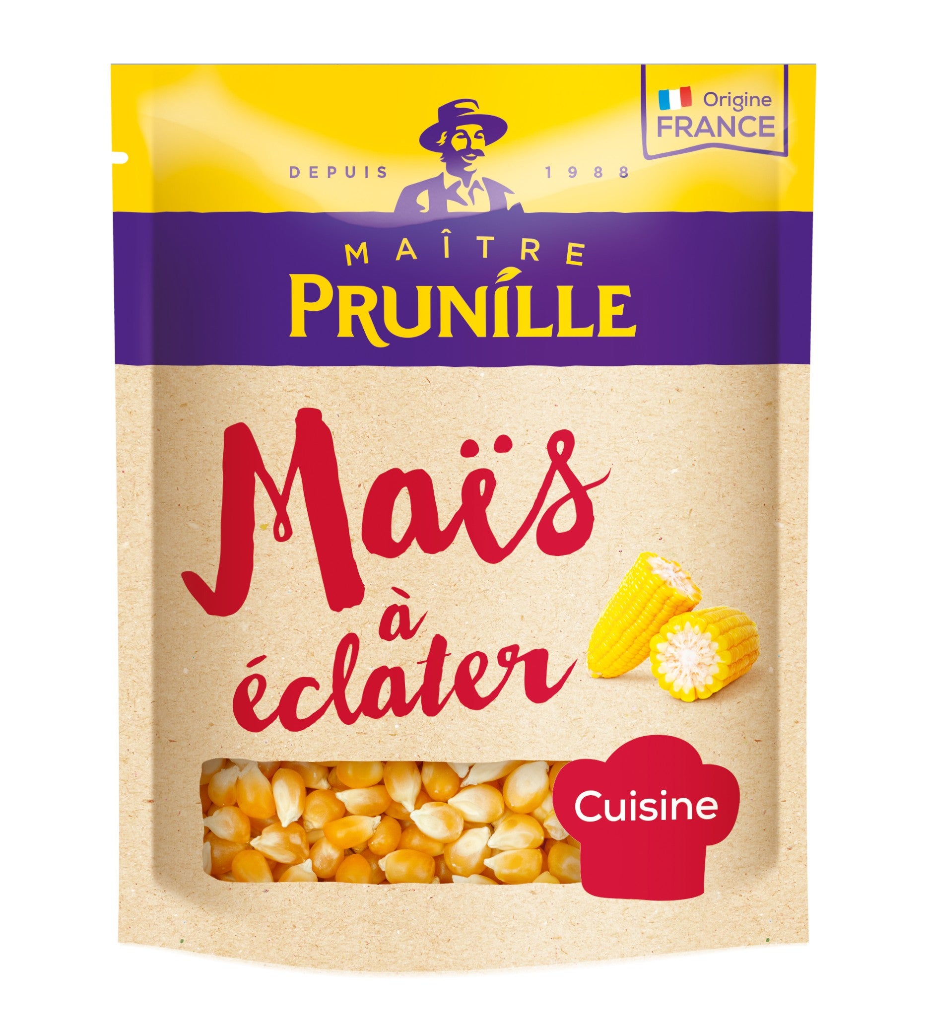 Maitre Prunille Mais a Eclater 400g - épicerie les 3 gourmets biscottes-tartinades-de-pain-grille-cereales-et-barres-de-cereales