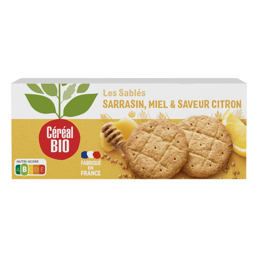 Cereal bio les sablés sarrasin, miel et saveur citron 132g