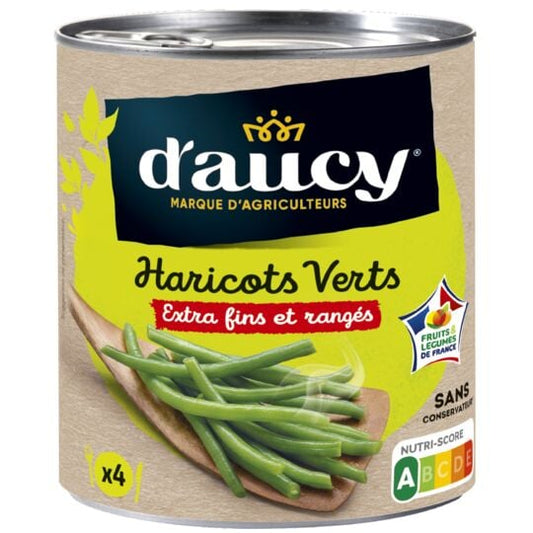 D'AUCY Haricots verts extra fins D'AUCY 440 g - épicerie les 3 gourmets CONDIMENTS & SAUCES