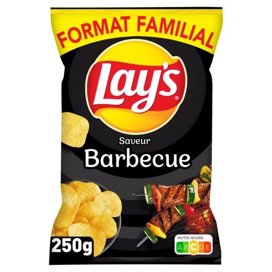 Chips barbecue LAY'S 250G  - épicerie les 3 gourmets chips-et-aperitifs
