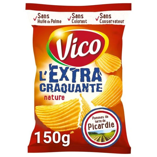 Chips extra craquantes nature - Vico - 150 g - épicerie les 3 gourmets chips-et-aperitifs