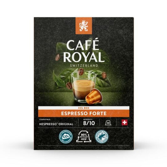 Café capsules Compatibles Nespresso Espresso Forte CAFE ROYAL 36 CAPSULES - épicerie les 3 gourmets Cafés, thés et boissons chaudes