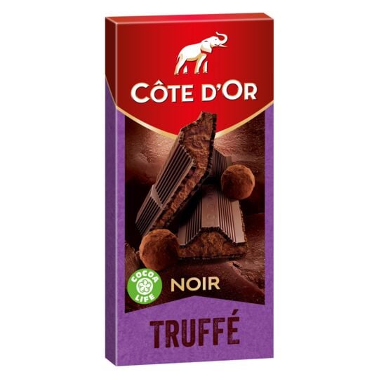 COTE D'OR Chocolat noir fourré Truffé  190G - épicerie les 3 gourmets Chocolat 