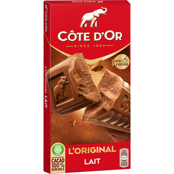 COTE D'OR Bloc au lait  Noisettes 180g  - épicerie les 3 gourmets Chocolat 