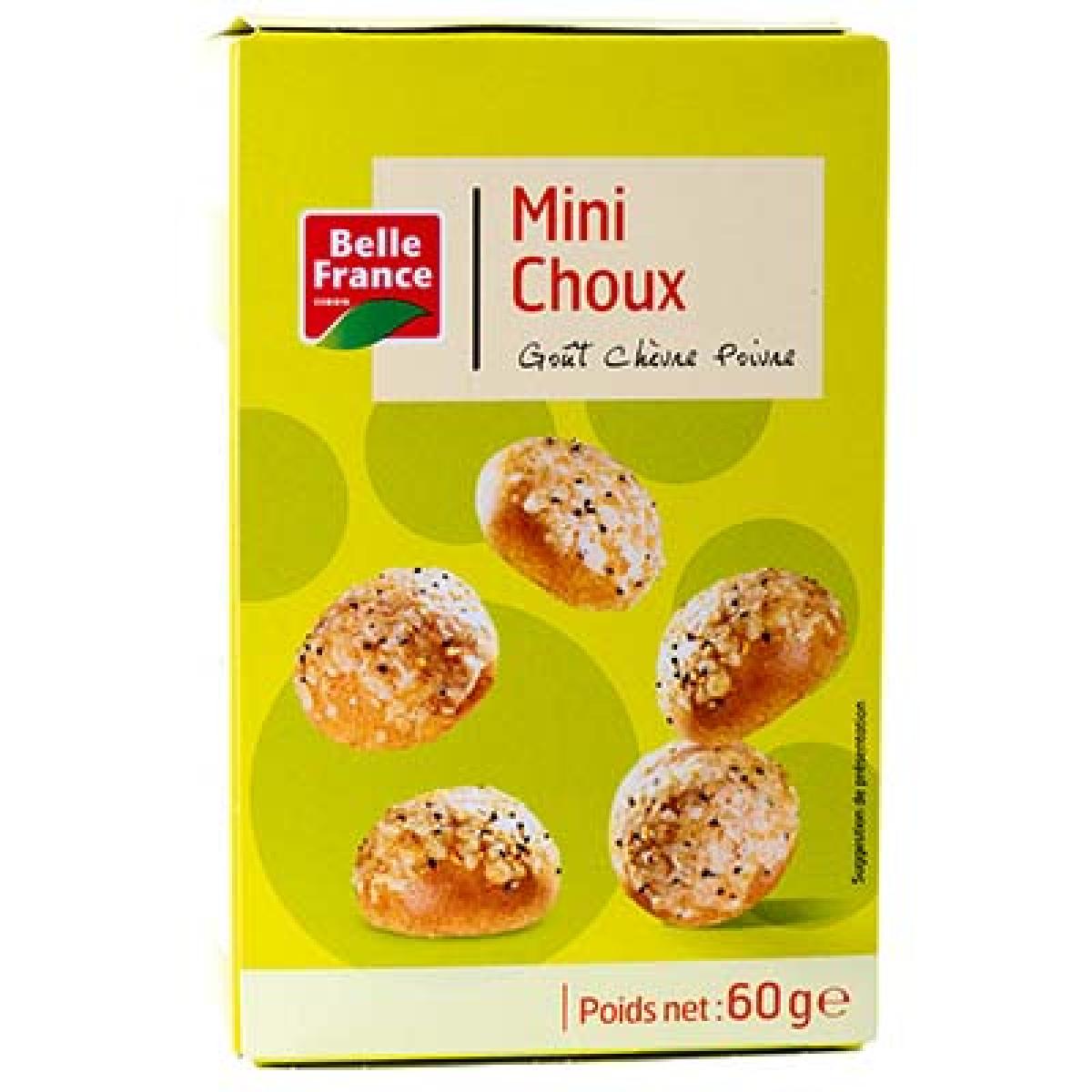 Belle France  Mini Choux goût Chèvre Poivre 60 g - épicerie les 3 gourmets chips-et-aperitifs