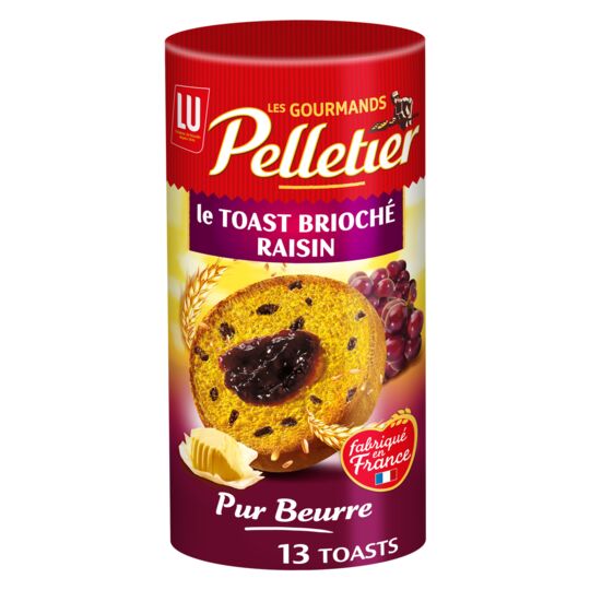 PELLETIER Toasts Briochés Aux Raisins 175 G. - épicerie les 3 gourmets biscottes-tartinades-de-pain-grille-cereales-et-barres-de-cereales