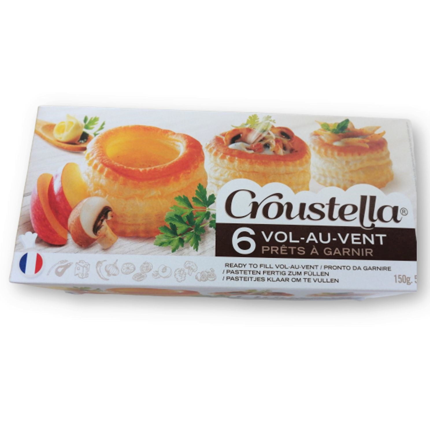   croustella Bouchées à garnir 6 pièces de  vol-au-vent  150 G - épicerie les 3 gourmets chips-et-aperitifs