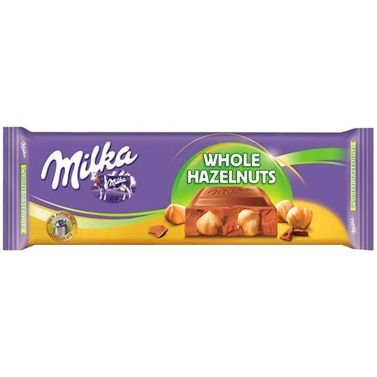 Milka Whole Hazelnut Chocolate Bar 270 g - épicerie les 3 gourmets Chocolat