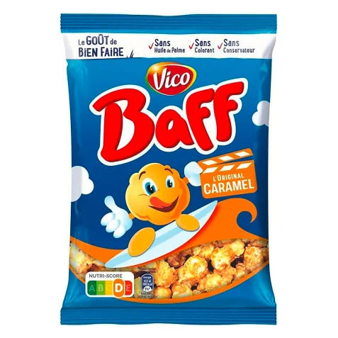 Pop corn au caramel Baff Vico- Sachet de 100 g - épicerie les 3 gourmets biscottes-tartinades-de-pain-grille-cereales-et-barres-de-cereales