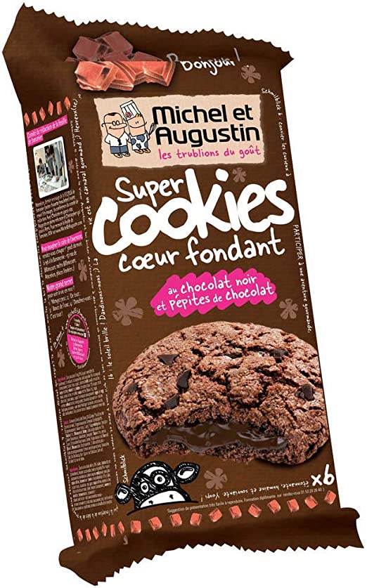 MICHEL ET AUGUSTIN - Super coeur fondant au chocolat noir et pépites de chocolat - 180g - épicerie les 3 gourmets biscuits-et-gateaux