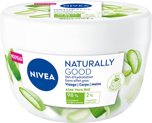 NIVEA NATURALLY GOOD Crème hydratante  VISAGE - MAINS- CORPS 200 ML